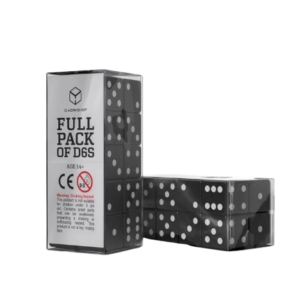 Dados Full Pack of D6s Negro y Blanco (20 unidades) - Q Workshop
