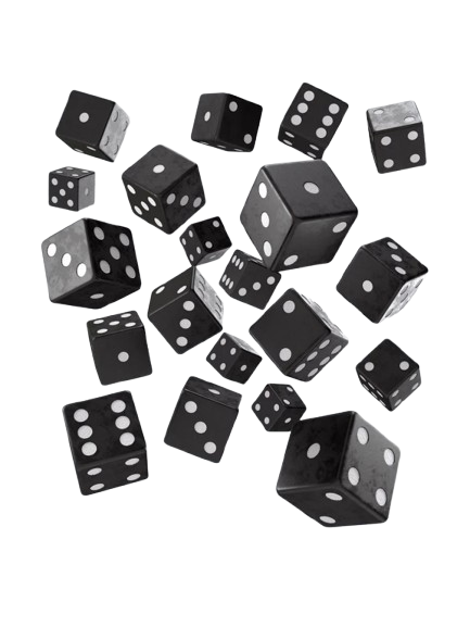 Dados Full Pack of D6s Negro y Blanco (20 unidades) - Q Workshop - Imagen 2