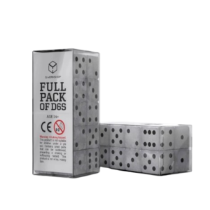 Dados Full Pack of D6s Gris y Negro (20 unidades) - Q Workshop