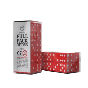 Dados Full Pack of D6s Rojo y Blanco (20 unidades) - Q Workshop